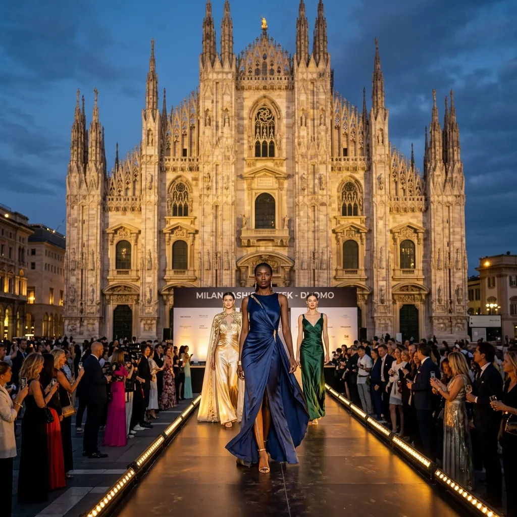 Milan fashion showcase golden hour